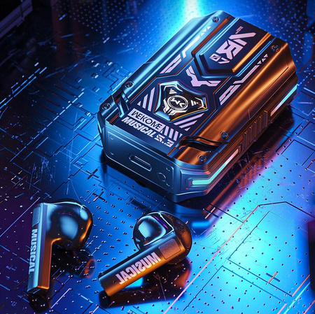 WEKOME VB07 Mecha Series - Bluetooth V5.3 TWS Wireless Headphones with Charging Case (Black)