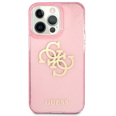 Guess Glitter 4G Big Logo - Etui iPhone 13 Pro Max (różowy)