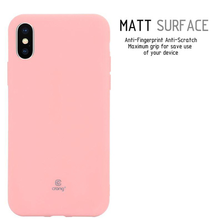 Crong Soft Skin Cover - pouzdro pro iPhone Xs / X (růžové)