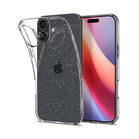 Spigen Liquid Crystal Glitter - pouzdro pro iPhone 16 (průhledné)
