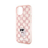 Karl Lagerfeld Monogram Choupette - pouzdro pro iPhone 15 (růžové)