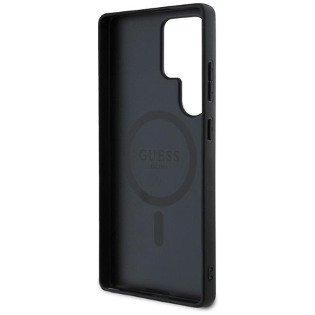 Guess szemcsés nyomtatott virágmintás MagSafe - tok Samsung Galaxy S25 Ultra (fukszia)