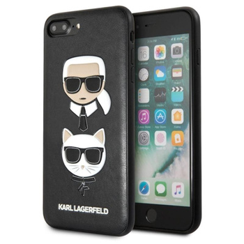 Karl Lagerfeld Embossed Case Karl & Choupette - pouzdro pro iPhone 8 Plus / 7 Plus (černé)