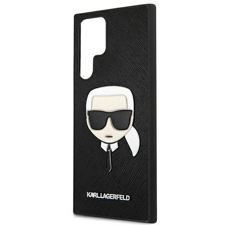 Karl Lagerfeld Saffiano Ikonik Karl`s Head - Etui Samsung Galaxy S22 Ultra (czarny)