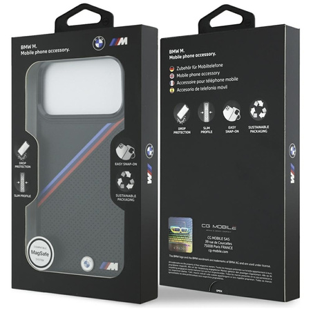 BMW M Tricolor Metal Logo MagSafe - iPhone 17 Pro Max Case (Black)