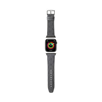 Karl Lagerfeld Saffiano Monogram - Řemínek pro Apple Watch 38/40/41 mm (stříbrný)