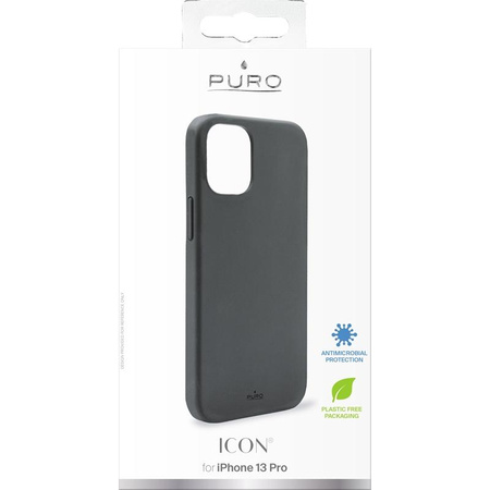 PURO ICON Cover - pouzdro na iPhone 13 Pro s antimikrobiální ochranou (černé)