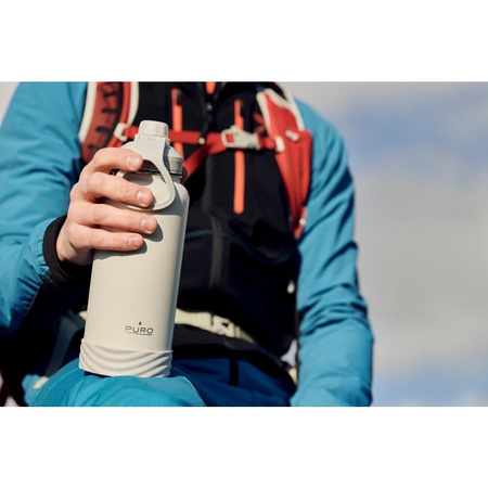 PURO Outdoor - Bouteille thermique en acier inoxydable 750 ml (Gris clair)