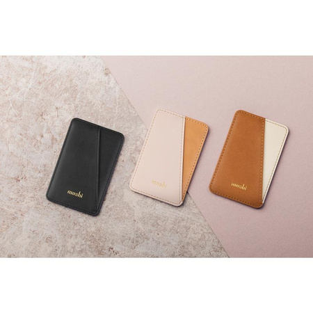 Moshi Slim Wallet - Magnetische Brieftasche (SnapTo™ System) (Karamellbraun)
