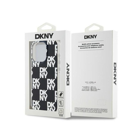 DKNY IML Checkered Mono Pattern - Pouzdro pro iPhone 15 Pro Max (Černá)