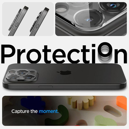 Spigen Optik.TR Camera Protector - ochranné sklo objektivu pro iPhone 15 Pro / 15 Pro Max / iPhone 14 Pro / 14 Pro Max (2 ks) (Transparent)