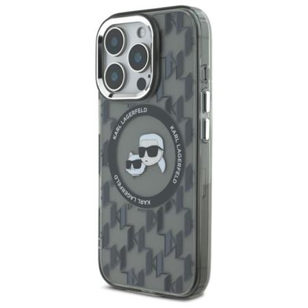 Karl Lagerfeld IML Monogram Karl & Choupette Head MagSafe - pouzdro pro iPhone 16 Pro Max (černé)