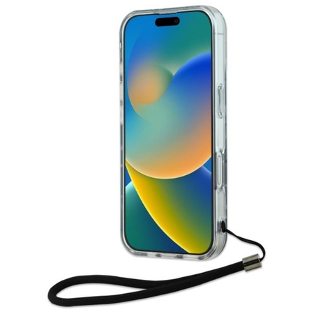 Karl Lagerfeld Zebra With Cord - Pouzdro iPhone 16 Plus (fialové)