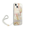 Guess Flower Cord - Etui avec dragonne iPhone 14 (violet)