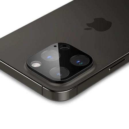 Spigen Optik.TR Camera Lens Protector 2-Pack - Szkło ochronne na obiektyw do iPhone 16 Pro / 16 Pro Max / 15 Pro / 15 Pro Max / 14 Pro / 14 Pro Max (Black)