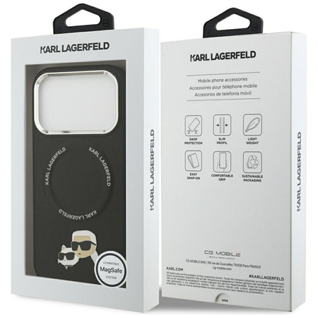 Karl Lagerfeld Karl & Choupette Pins MagSafe - Hülle für iPhone 17 Pro (schwarz)
