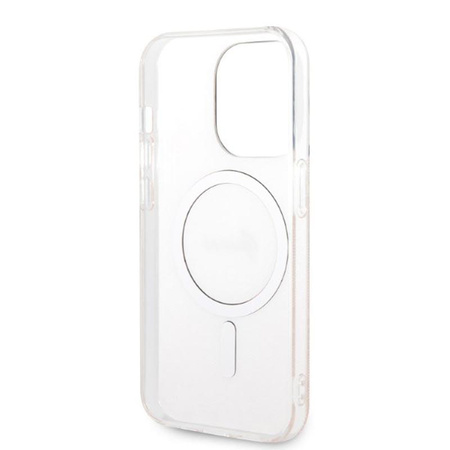 Guess Bundle Pack MagSafe 4G - Set of case for iPhone 14 Pro + MagSafe charger (Pink/Gold)