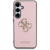 Guess Grained Big 4G Logo Small Classic Logo - Etui do Samsung Galaxy S25 (różowy)