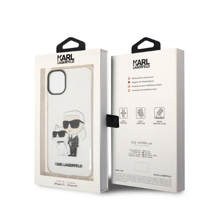 Karl Lagerfeld IML Glitter NFT Karl & Choupette - iPhone 11 Hülle (Transparent)
