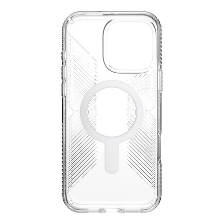 Speck Presidio Perfect-Clear Grip ClickLock & MagSafe - Etui iPhone 16 Pro Max (Clear / Chrome Finish / Serene Silver)