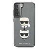 Karl Lagerfeld Saffiano Karl & Choupette Heads - pouzdro pro Samsung Galaxy S21 (stříbrné)