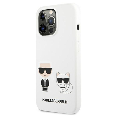 Karl Lagerfeld Silikonové pouzdro Karl & Choupette - iPhone 13 Pro Max (bílé)
