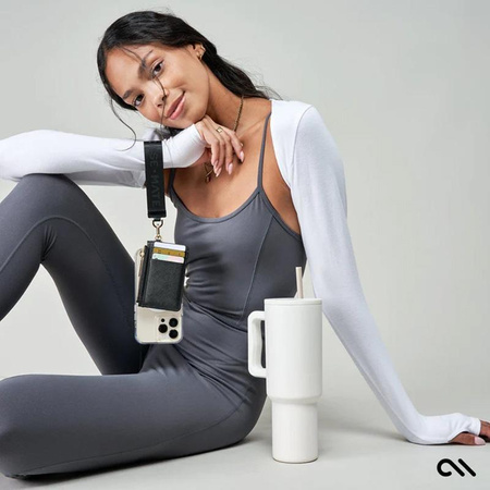 Case-Mate Essential Phone Strap with Wallet - univerzální řemínek na telefon s peněženkou (černý)