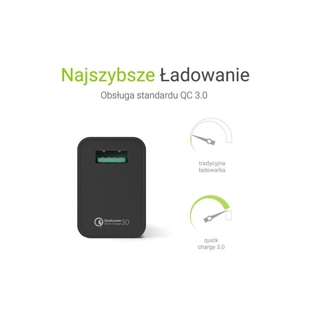 Green Cell - síťová nabíječka USB s funkcí rychlého nabíjení QC 3.0