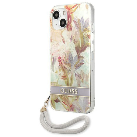 Guess Flower Cord - kryt pro iPhone 13 mini (fialový)