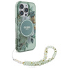 Guess IML Flowers With Pearl Strap MagSafe - Hülle iPhone 16 Pro Max (Grün)