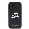 Karl Lagerfeld Monogram Karl & Choupette Head Pin - Case for iPhone 16 Plus (black)