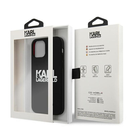 Karl Lagerfeld Silicone Stack Logo - pouzdro pro iPhone 12 / iPhone 12 Pro (černé)