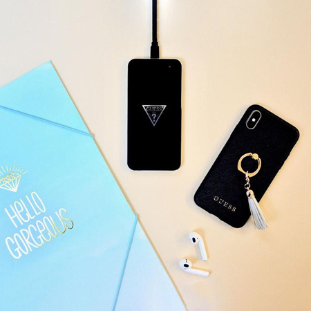 Guess Wireless Charging Base - Univerzális vezeték nélküli induktív töltő, 5 W, 1 A (fekete)