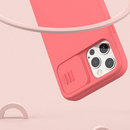 Nillkin CamShield Silky Magnetic - Apple iPhone 12 / 12 Pro tok kamerafedéllel (narancssárga rózsaszín)