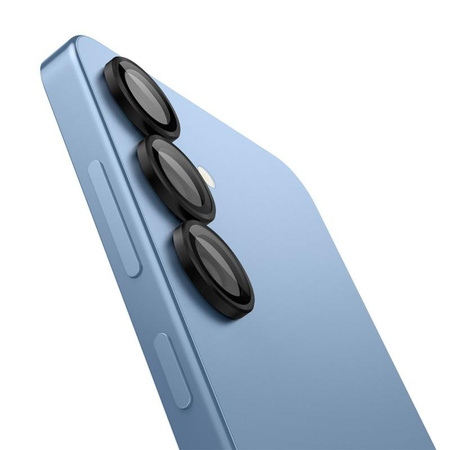 Spigen Optik Pro GLAS.TR EZ Fit Camera Protector 2-Pack - Szkło ochronne na obiektyw do Samsung Galaxy S25+ (2 szt) (Czarny)