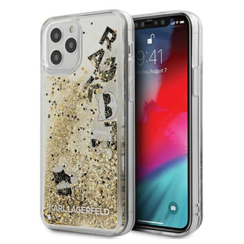 Karl Lagerfeld Glitter Liquid Floating Charms - iPhone 12 / iPhone 12 Pro Tasche (Gold Floating Charms)