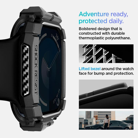 Spigen Rugged Armor - Pouzdro pro Apple Watch 10 42 mm (Matně černé)