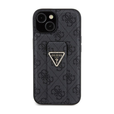 Guess Grip Stand 4G Triangle Strass Logo - iPhone 15 tok (fekete)