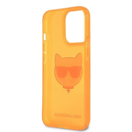 Karl Lagerfeld Choupette Head - Coque iPhone 13 Pro Max (orange fluo)