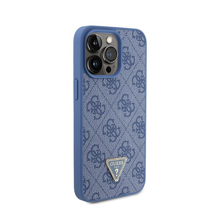 Étui Guess en cuir 4G Triangle Strass - iPhone 15 Pro Max (bleu)