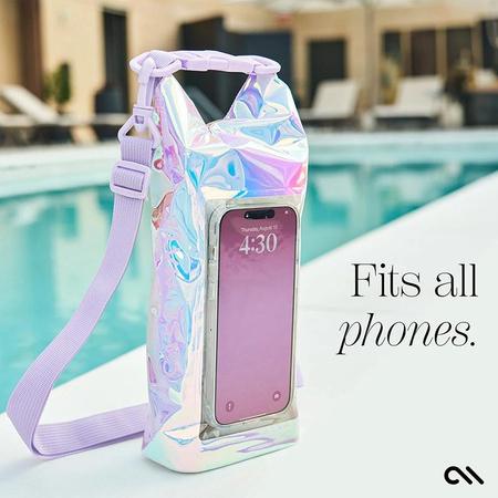 Case-Mate Waterproof Mini Phone Bucket Dry Bag - Waterproof bag with phone pocket up to 7" (Soap Bubble)