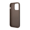 Guess 4G Bottom Stripe Metal Logo Collection - Case for iPhone 14 Pro (Brown)