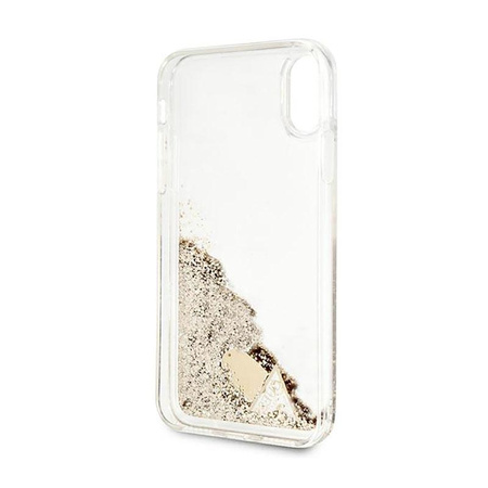 Guess Liquid Glitter Charms - iPhone Xs / X Hülle (Gold)