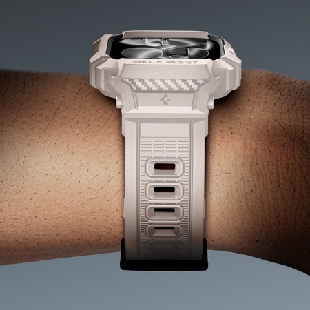 Spigen Rugged Armor Pro V2 – Cinturino con custodia per Apple Watch 10/11 46 mm (beige dune)