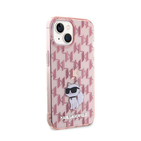 Karl Lagerfeld Monogramm Choupette - iPhone 15 Hülle (Rosa)