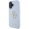 Guess Grained Big 4G Logo Small Classic Logo - Coque pour iPhone 16 (bleu)