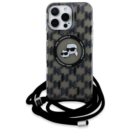 Karl Lagerfeld IML Crossbody Monogram Karl & Choupette Head MagSafe - iPhone 16 Pro Case (noir)