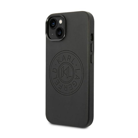 Karl Lagerfeld Leather Perforated Logo Case - Hülle für iPhone 14 Plus (Schwarz)