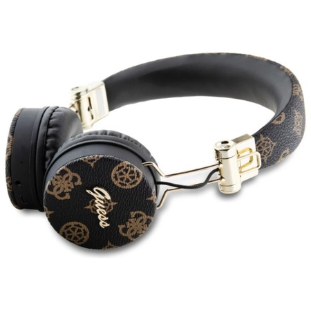 Guess Peony Script Round Shape - Drahtlose Bluetooth ENC Over-Ear Kopfhörer (Schwarz)