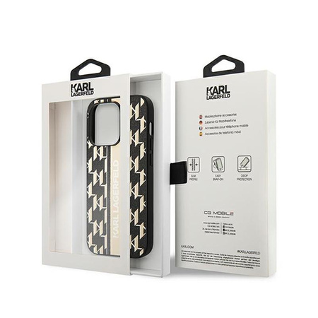 Karl Lagerfeld Monogram Stripe - iPhone 14 Pro tok (barna)